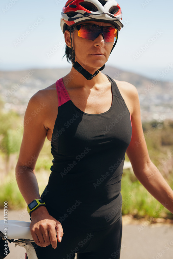 Young female cyclist - Outdoors