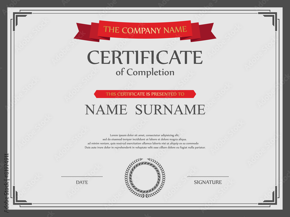 Vector certificate template.