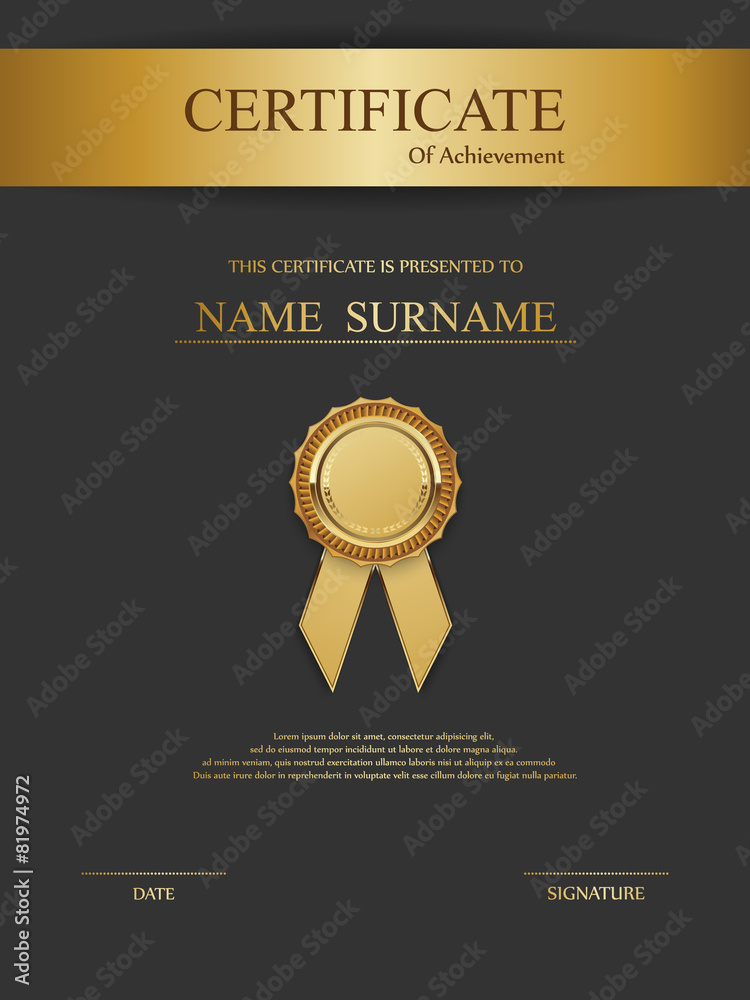 Vector certificate template.