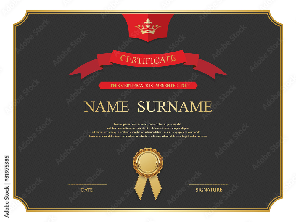 Vector certificate template.