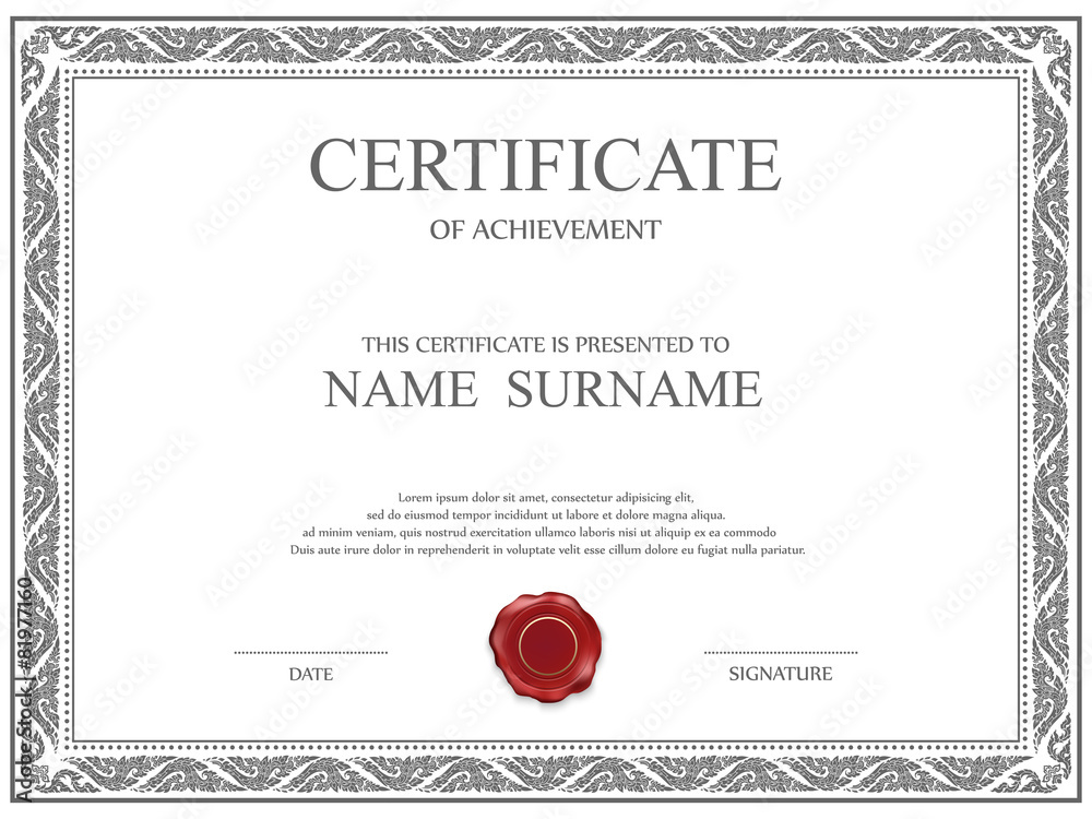 Vector certificate template.