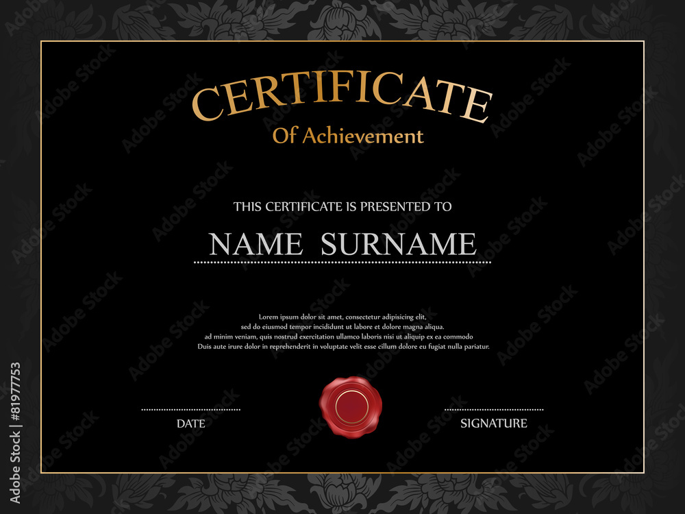 Vector certificate template.