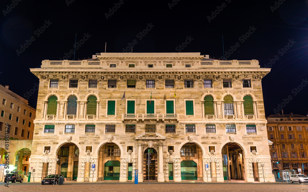 Building on Piazza della Vittoria in Genoa - Italy