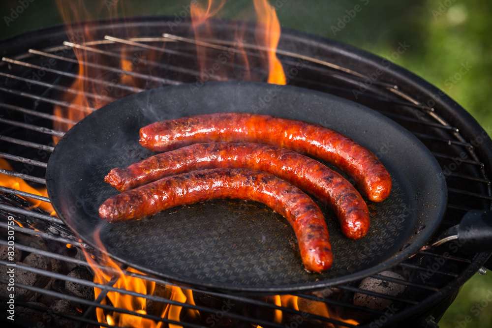 Delicious grilled sausages