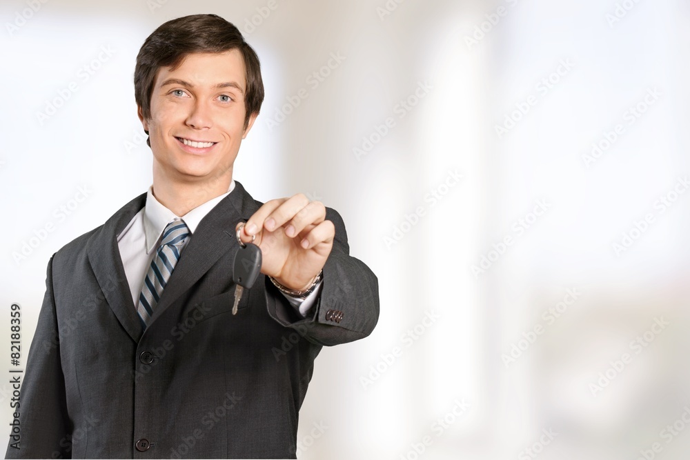 Car Salesperson. Young businessman