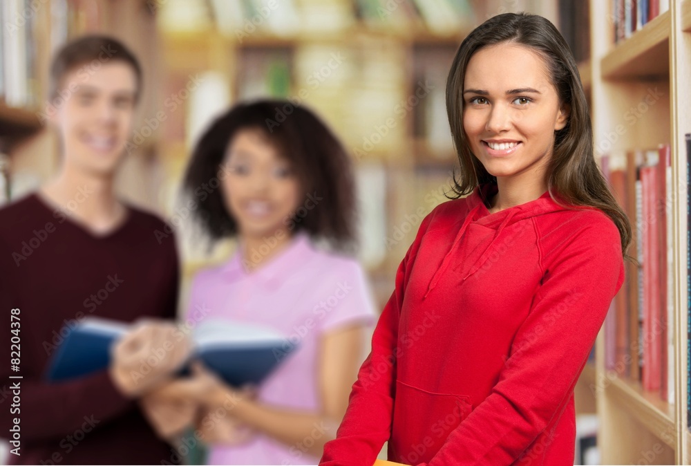 Student. Smiling teenager students