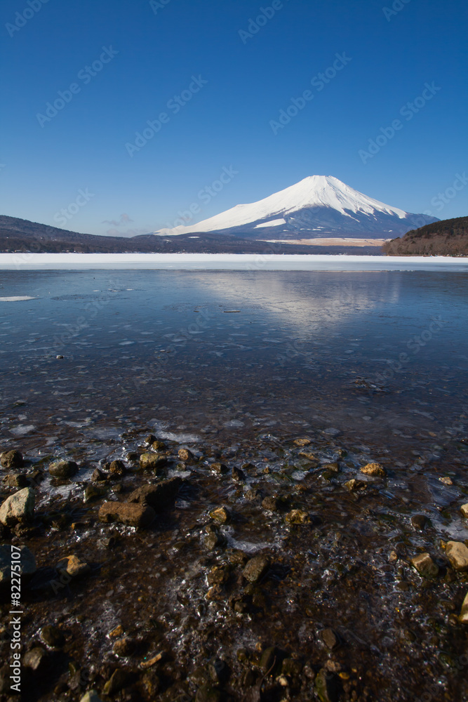 冬季富士山和山中湖