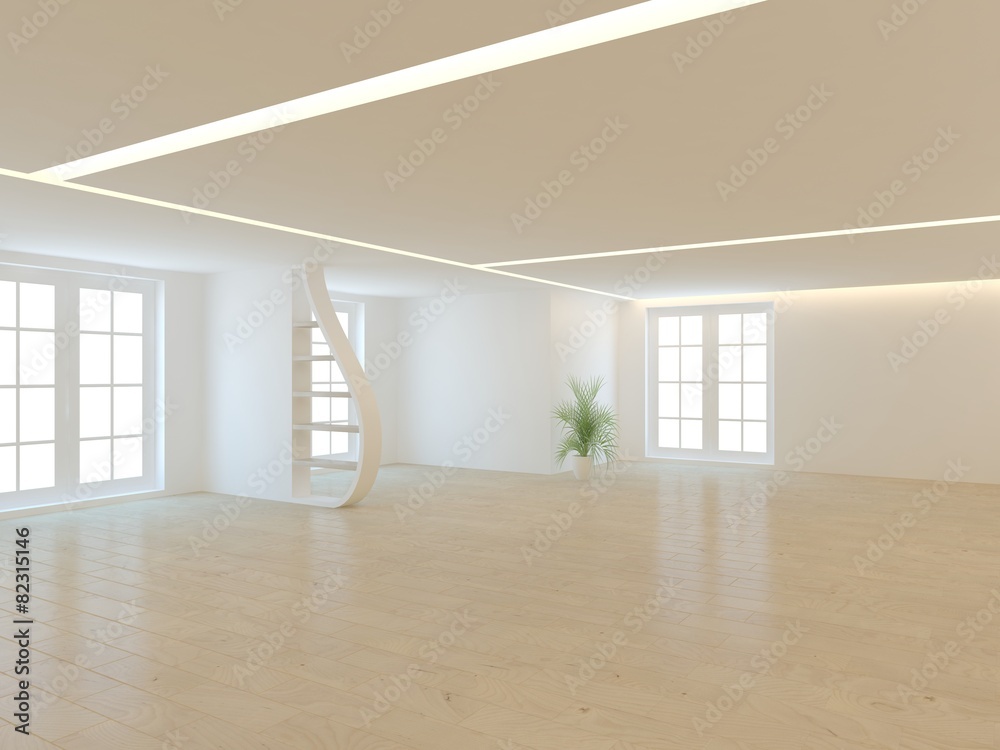 white empty interior concept