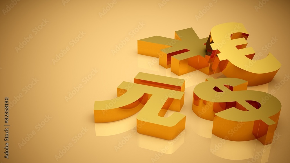 货币.3D.Currency Symbols