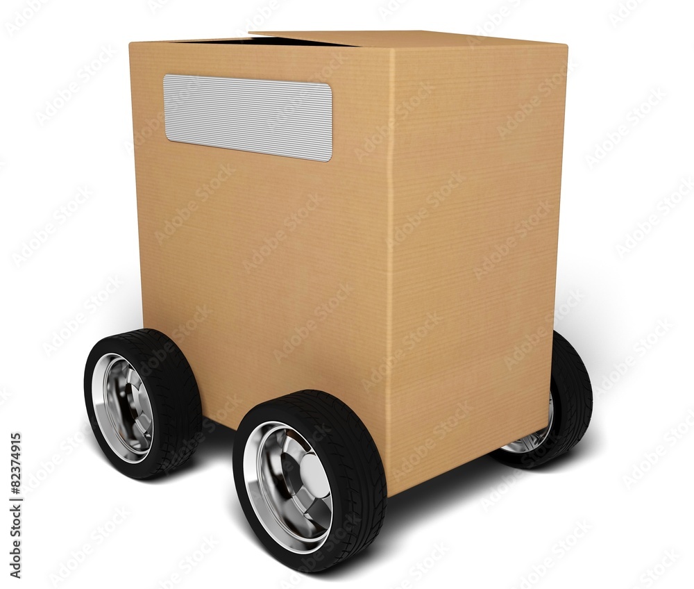 Box. 3D. Wheeled Package