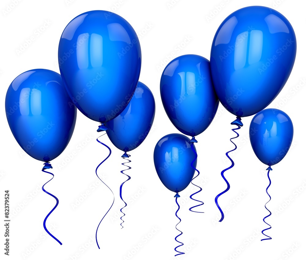 Balloon. 3D. Blue Balloons