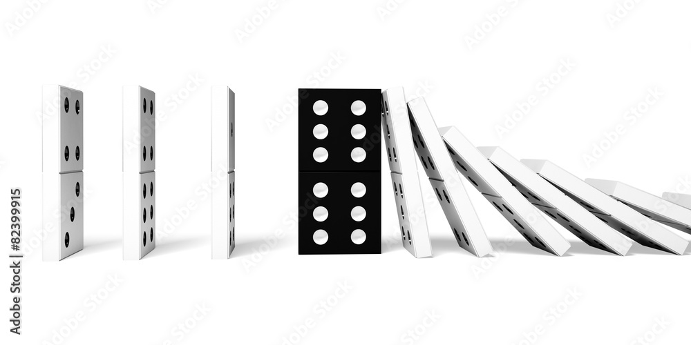 Domino. 3D. Domino Effect Halt