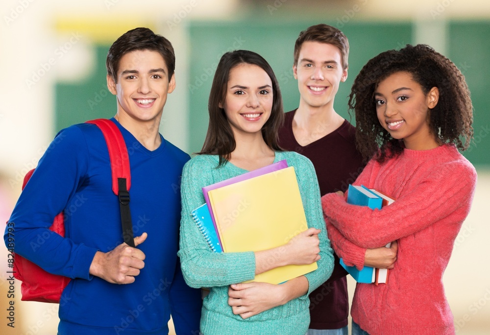 Students. Group of happy students