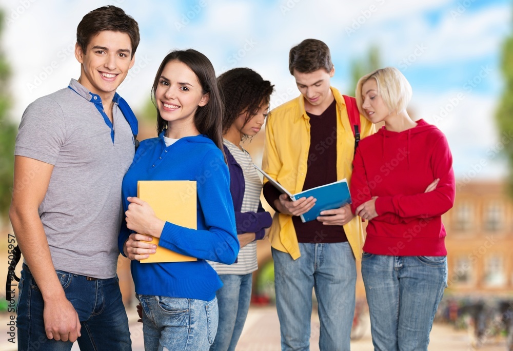 Students. Group of happy students