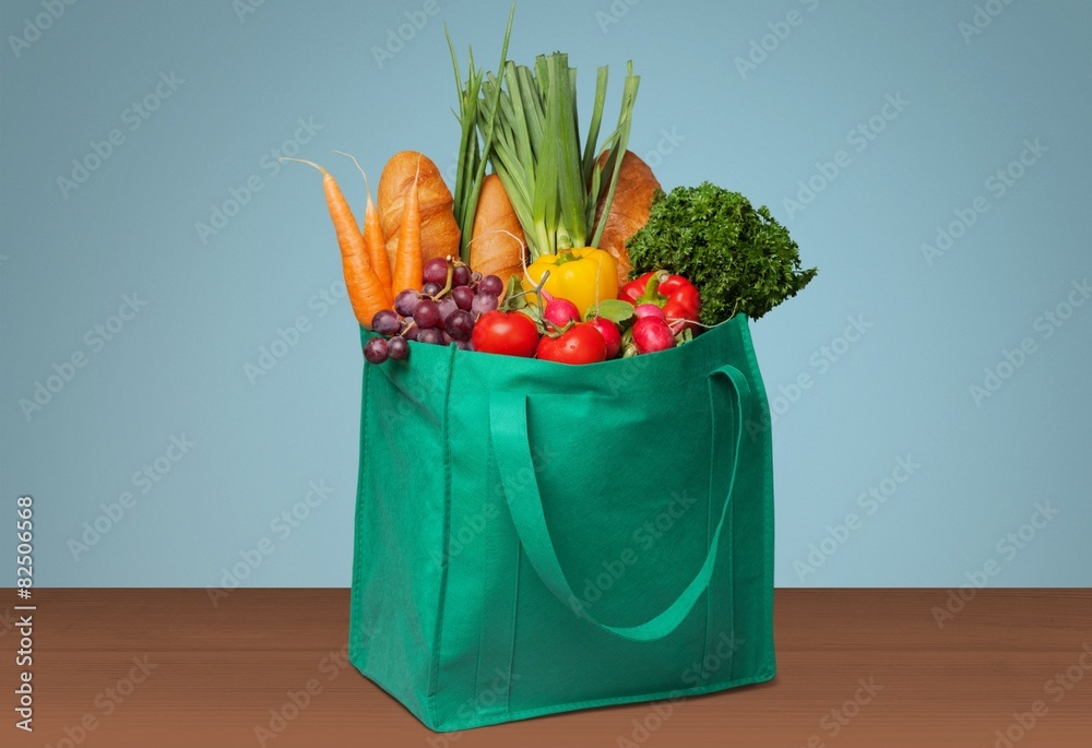 Groceries. Reusable Eco Friendly Grocery Bag