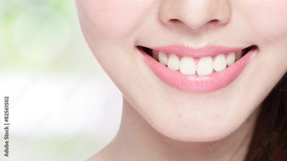 young woman health teeth