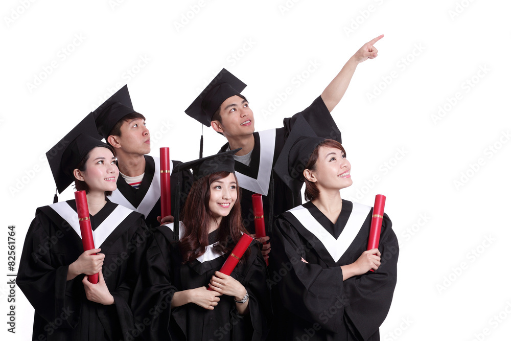 group of happy graduates student