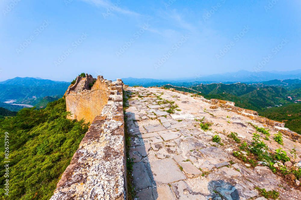 great wall the landmark of china and  beijing