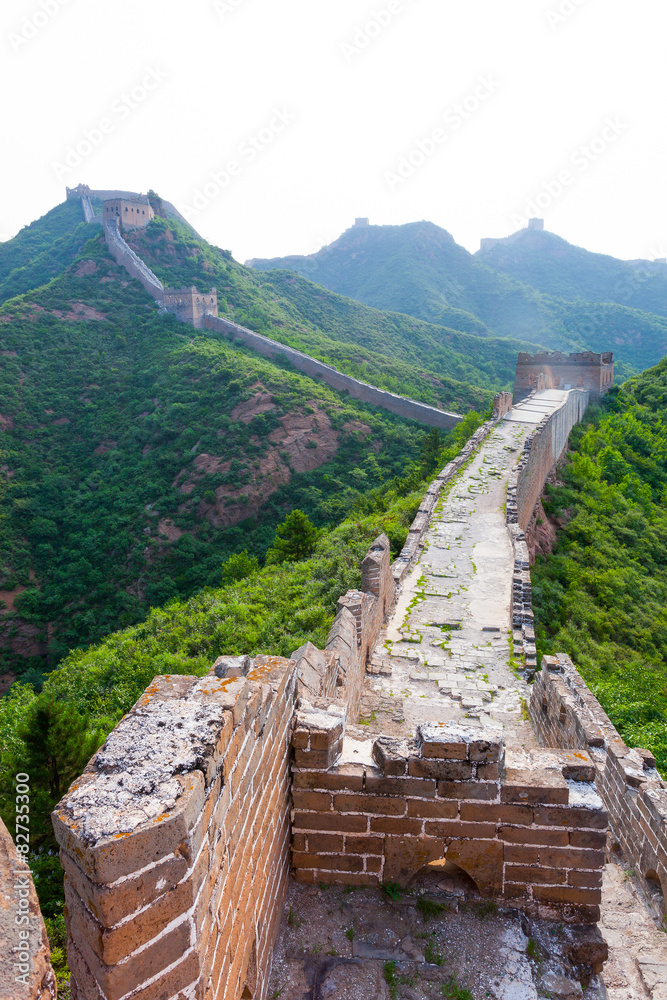 Great wall under sunshine during sunset