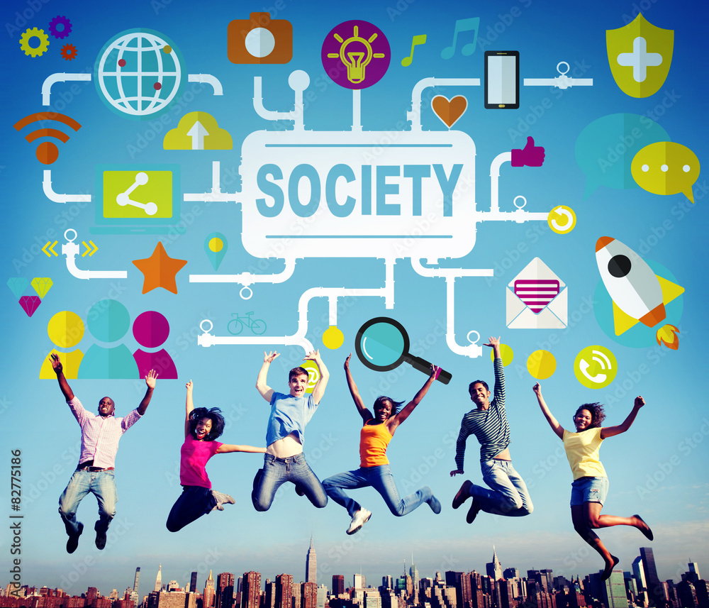 Society Community Global Togetherness Connecting Internet Concep