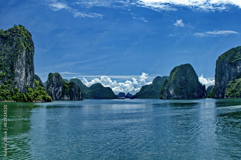 Cloudscape on Beautiful sea gulf Ha long bay, Vietnam