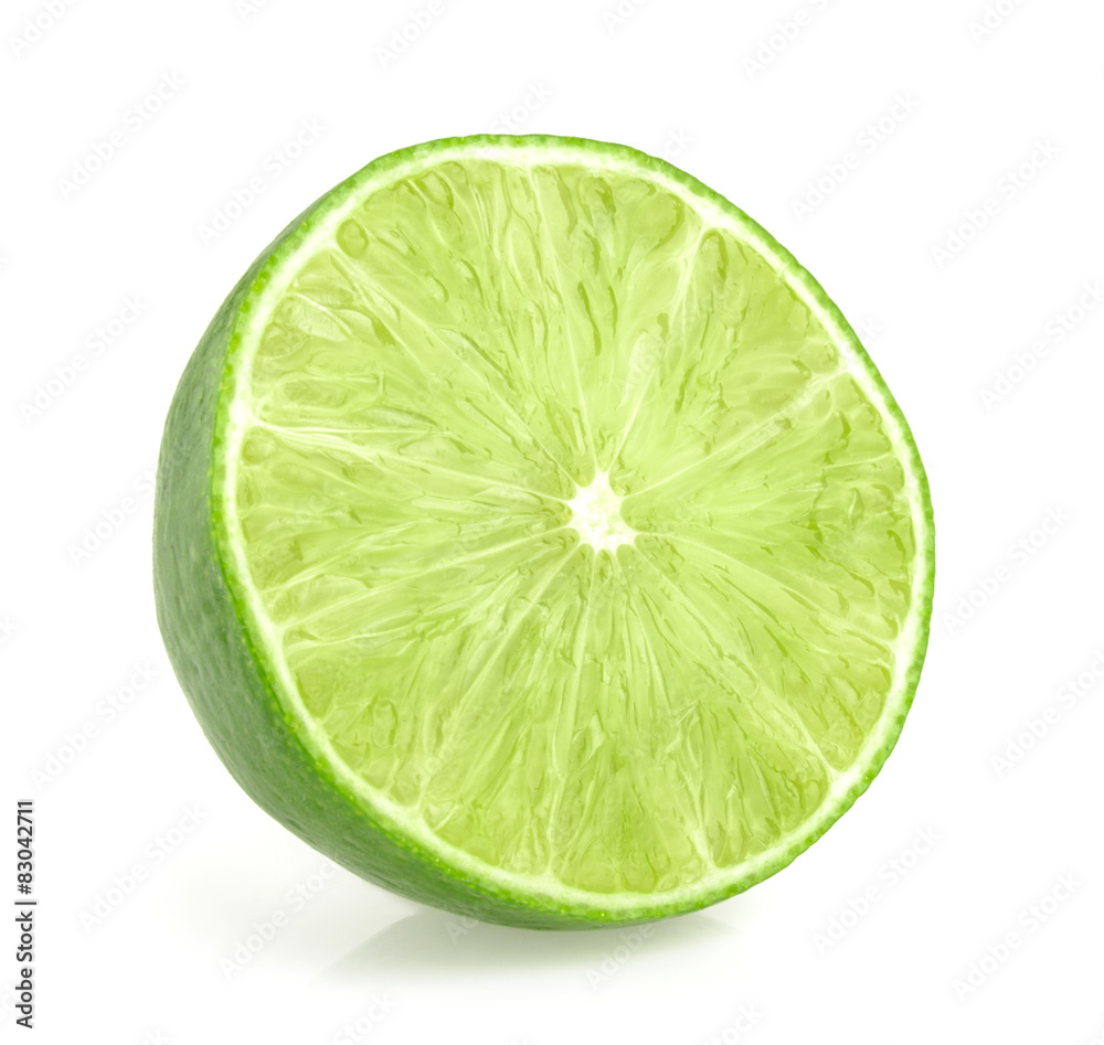 lime slices isolated