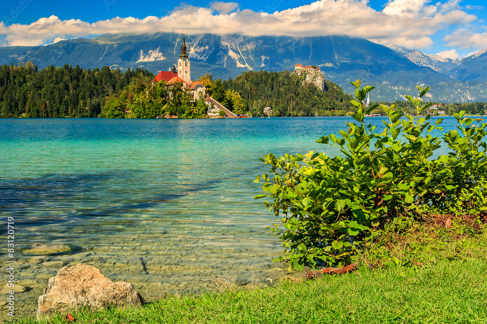 Stunning panorama with Lake Bled,Slovenia,Europe