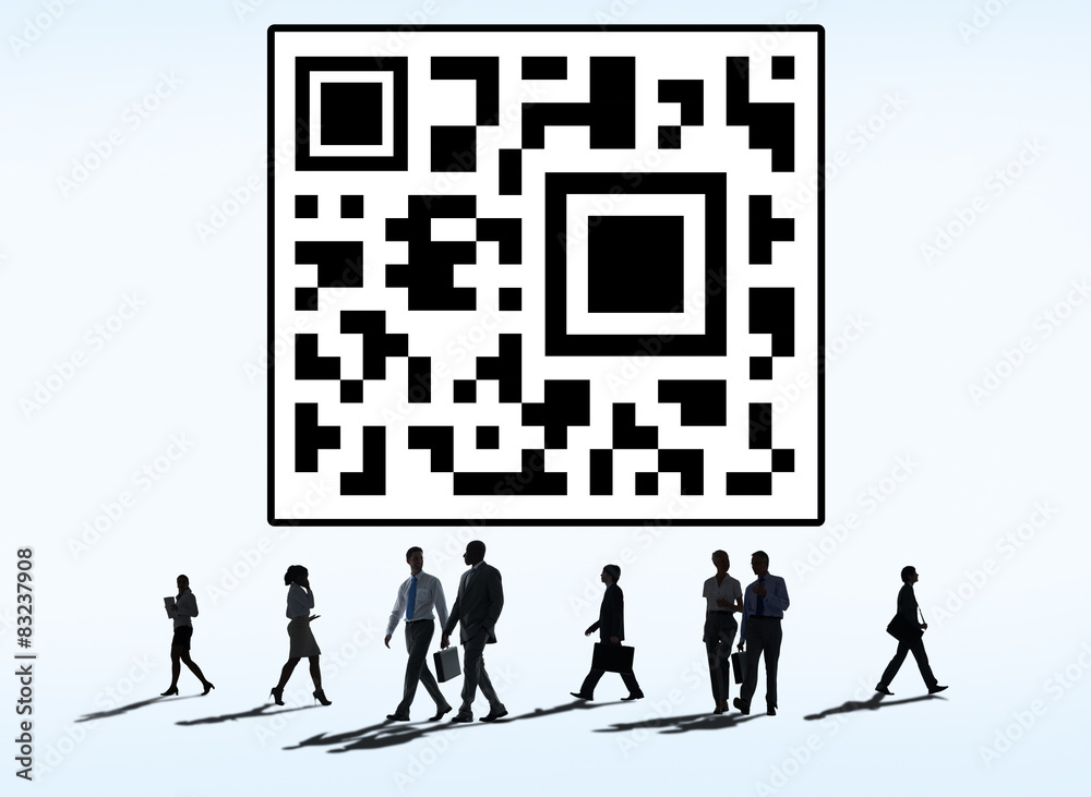 QR Code Identity Marketing Data Encryption Concept