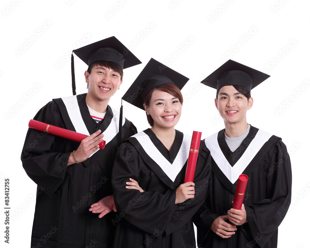 group of happy graduates student