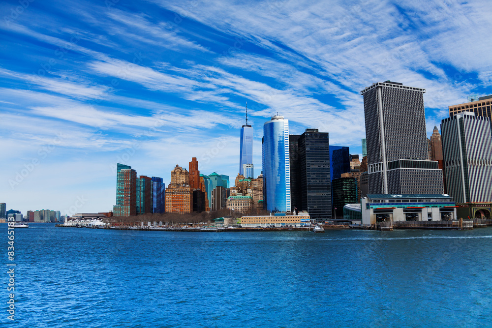 New York skyline from the Gudson harbor