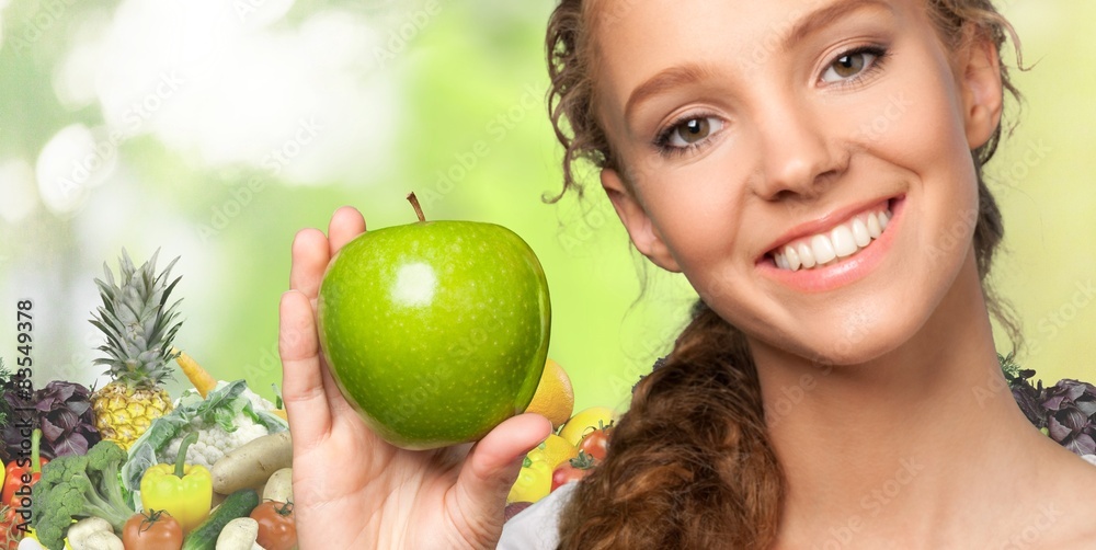 Smiling, Apple, Food.