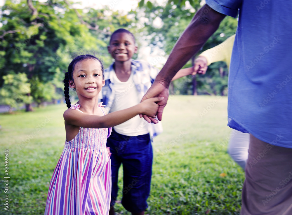 African Family Happiness Holiday Vacation Activity Concept