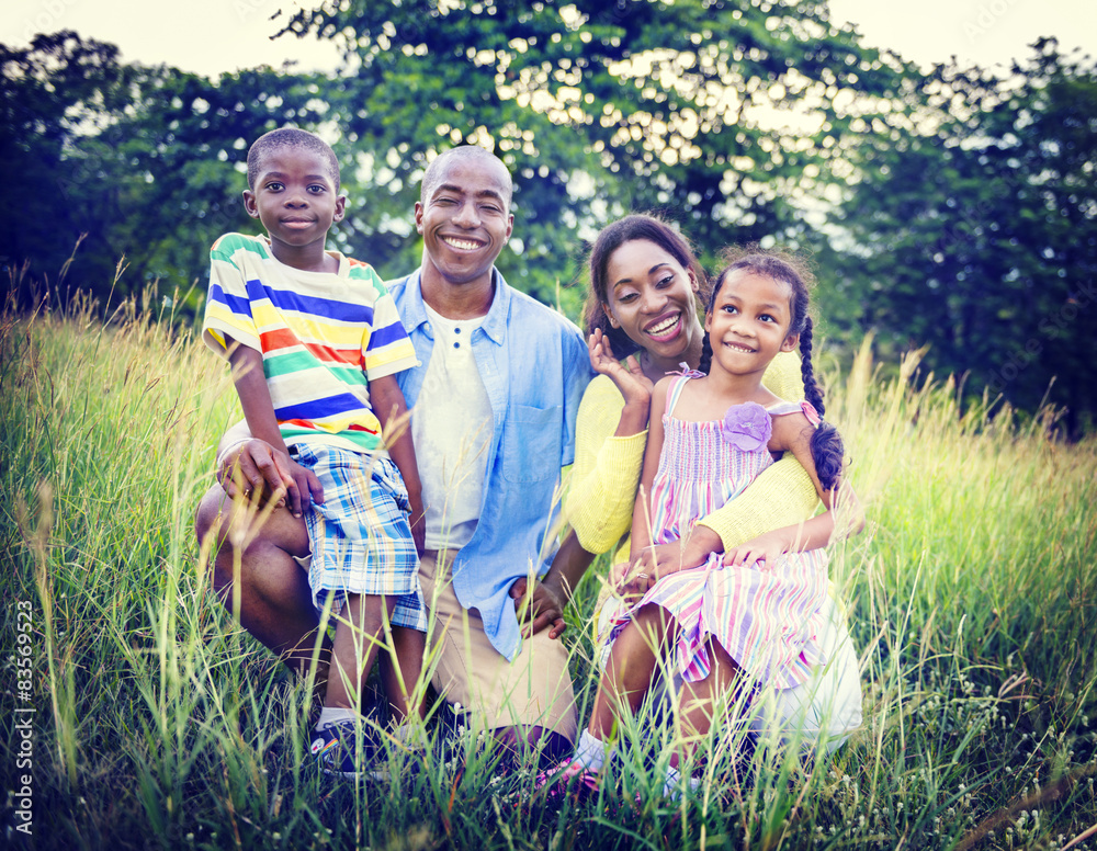 African Family Happiness Holiday Vacation Activity Concept