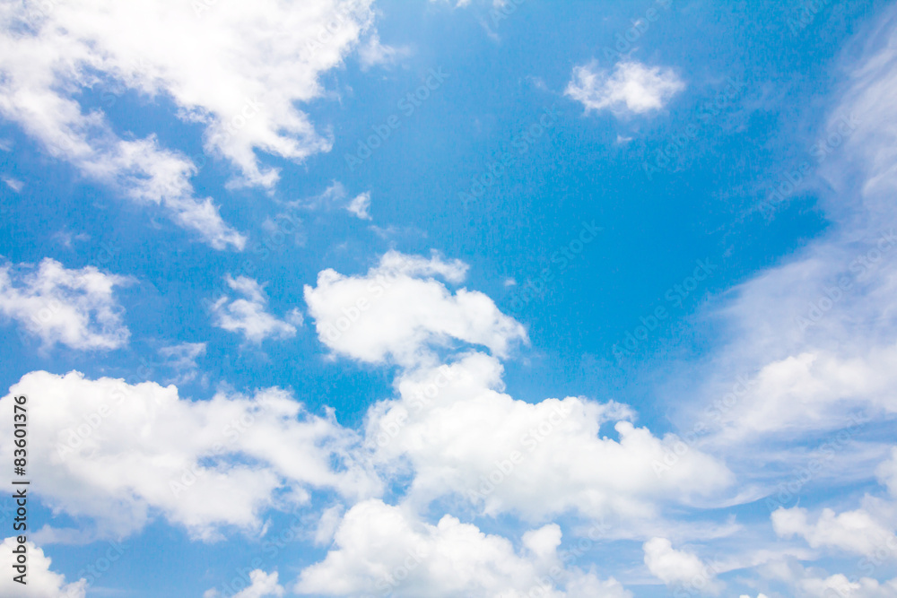 Blue sky with clouds in sunny day