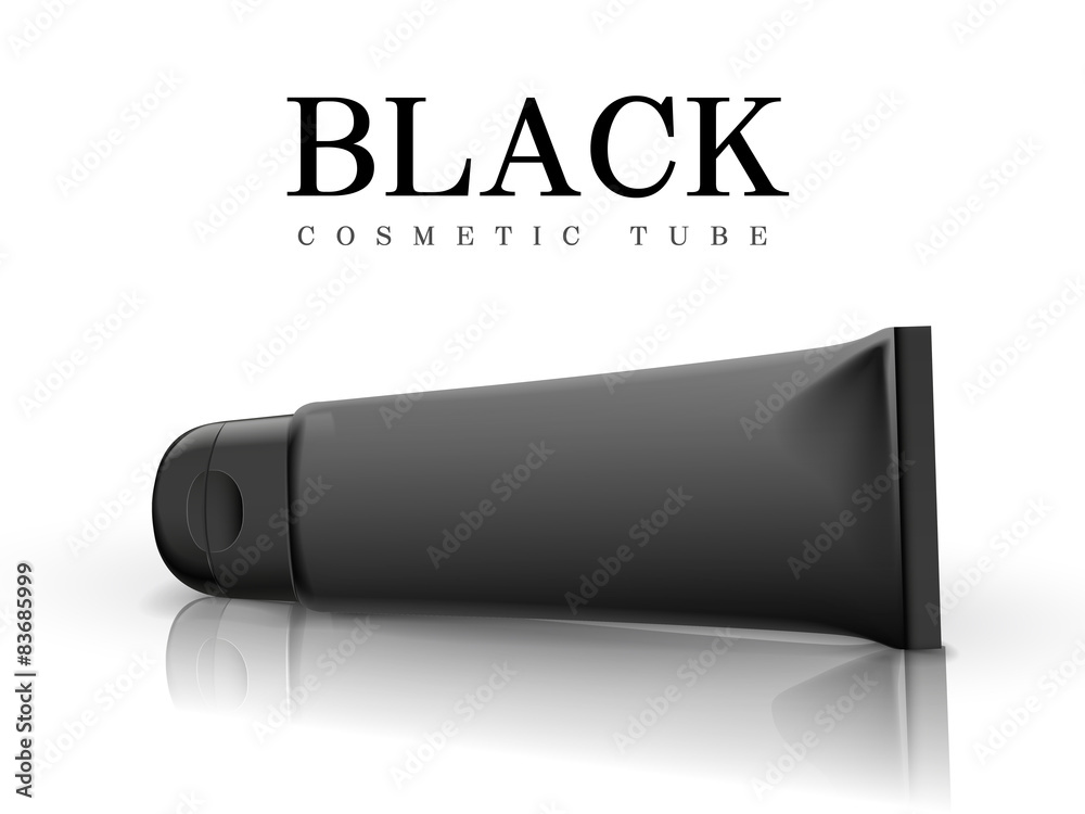 black cosmetic tube