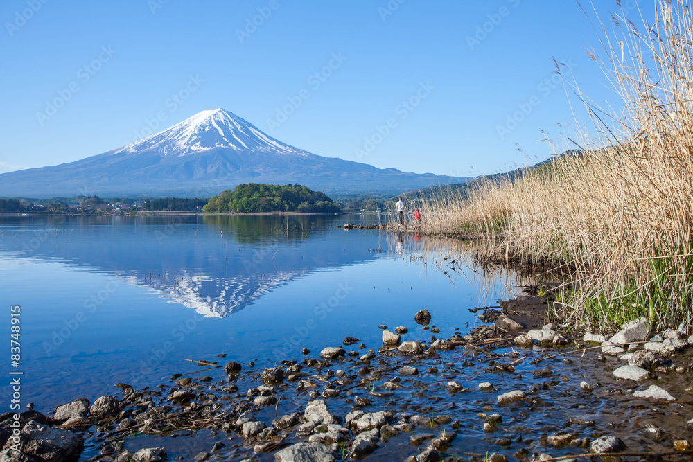 Mountain Fuji with reflection at Lake Kawaguchiko 