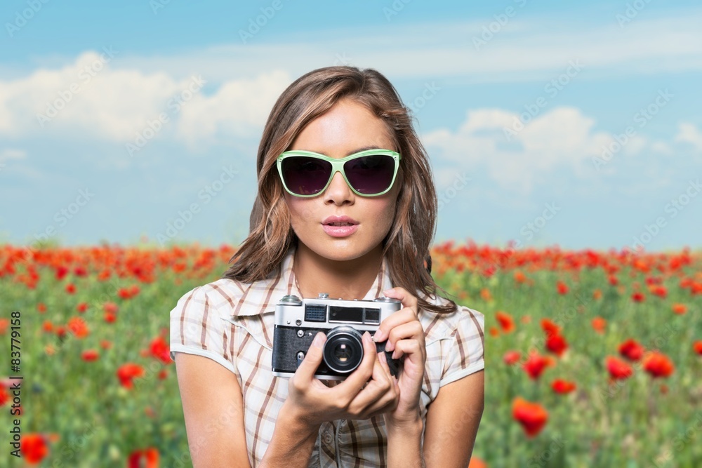 Glasses, hipster, girl.