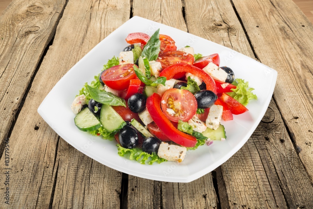 Salad, food, onion.