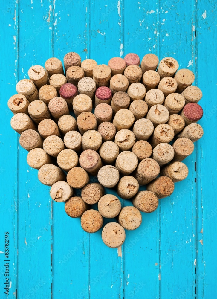 Cork, Wine, Heart Shape.