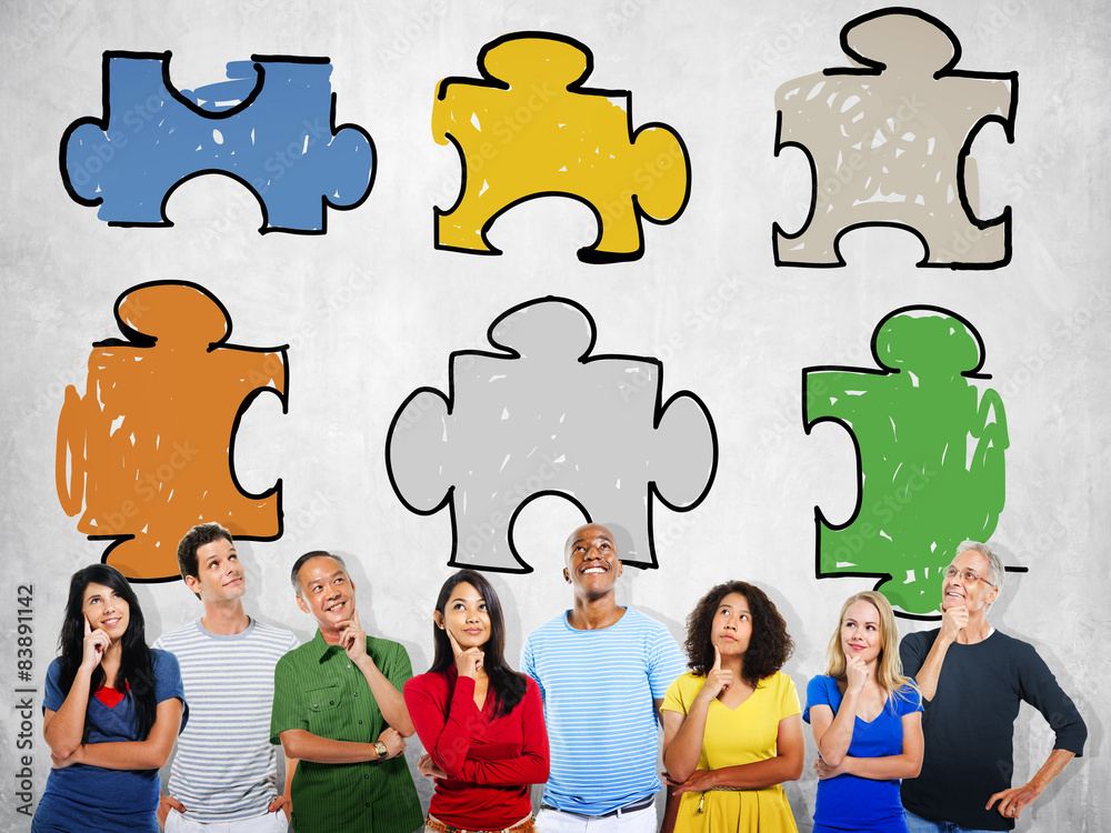 Jigsaw Puzzle Connection Corporate Team Teamwork Concept