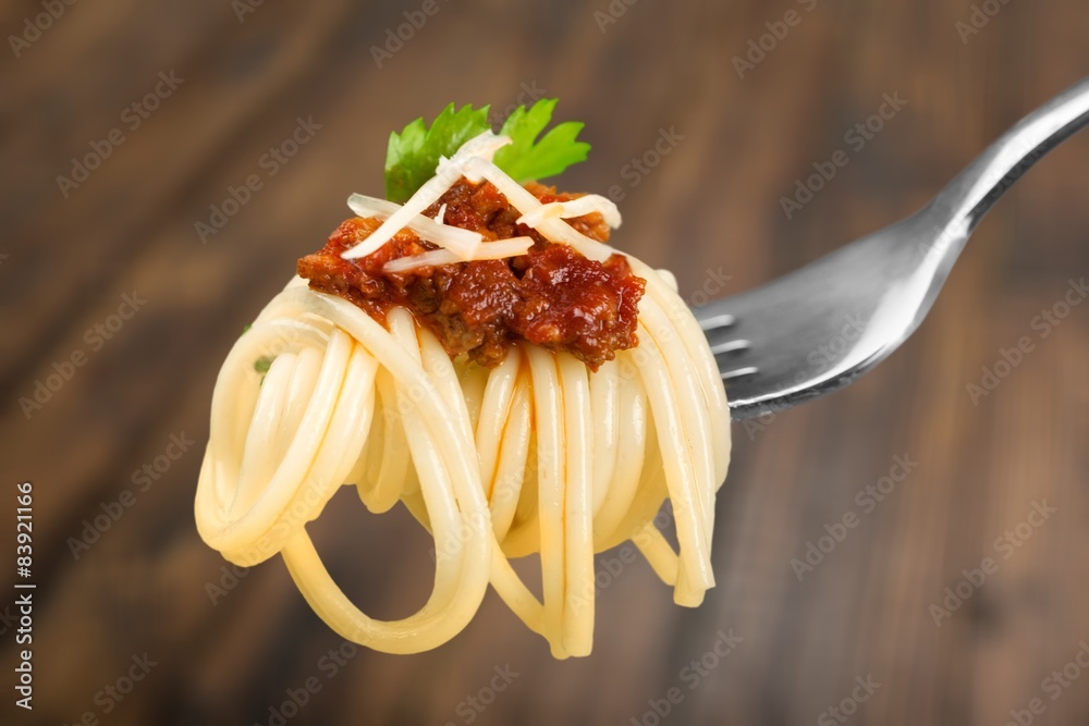 Pasta, Spaghetti, Fork.