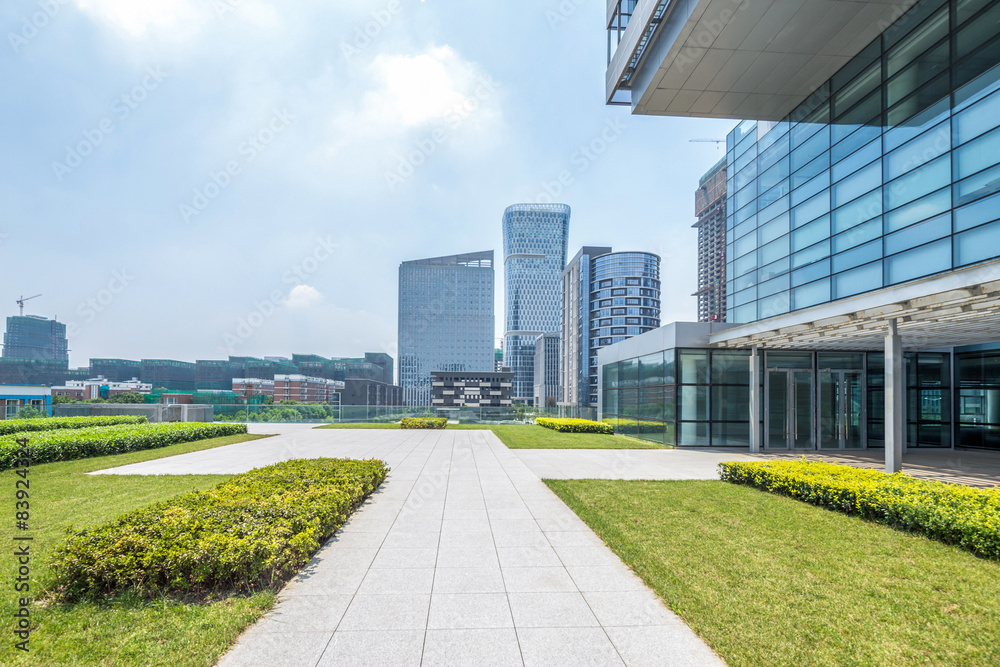 Empty road at building exterior