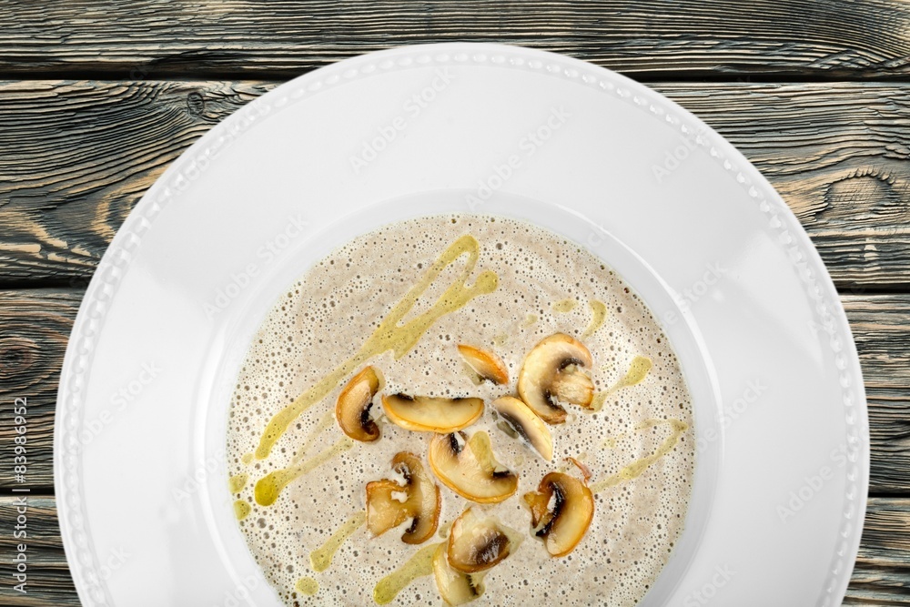 Soup, mushroom, dinner.