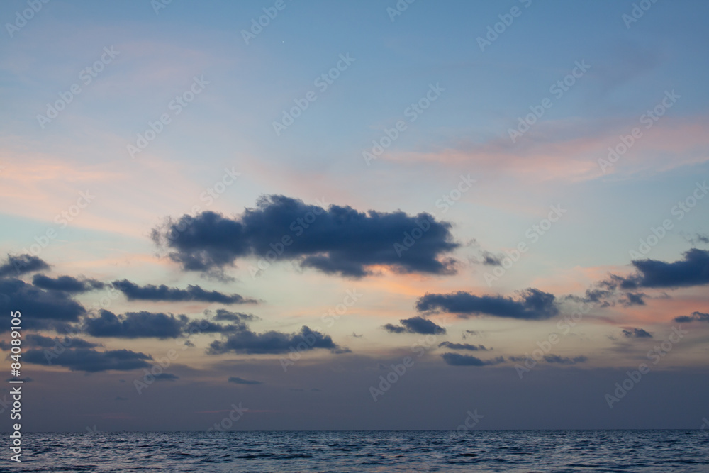 beautiful sea landscape after sunset