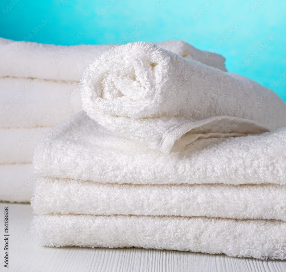 stack of white towels