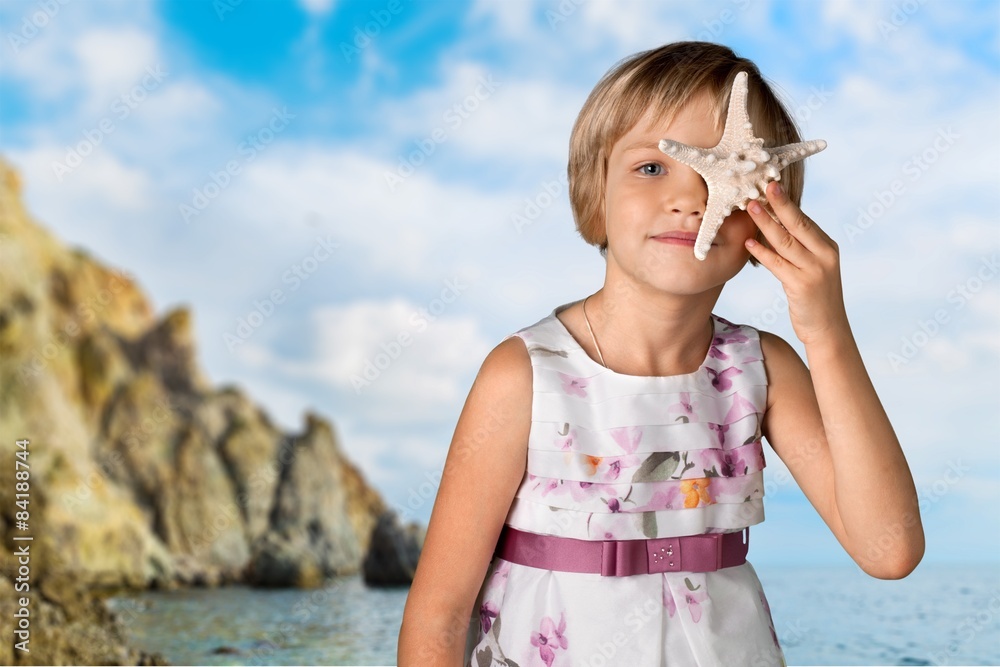 Vacations, Child, Starfish.