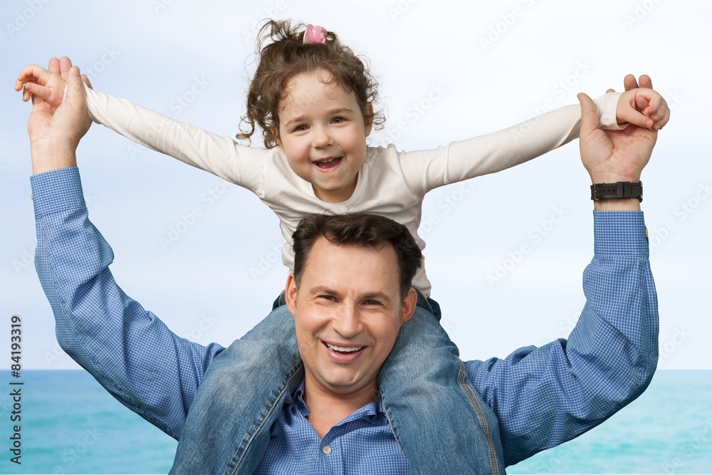 Child, Father, Shoulder.