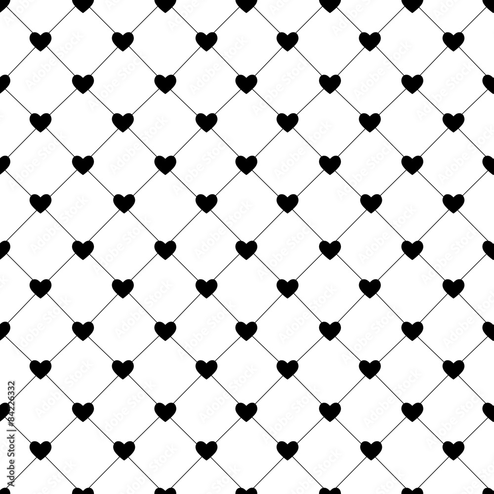 Valentines Day Seamless Hearts Pattern Vector Illustration