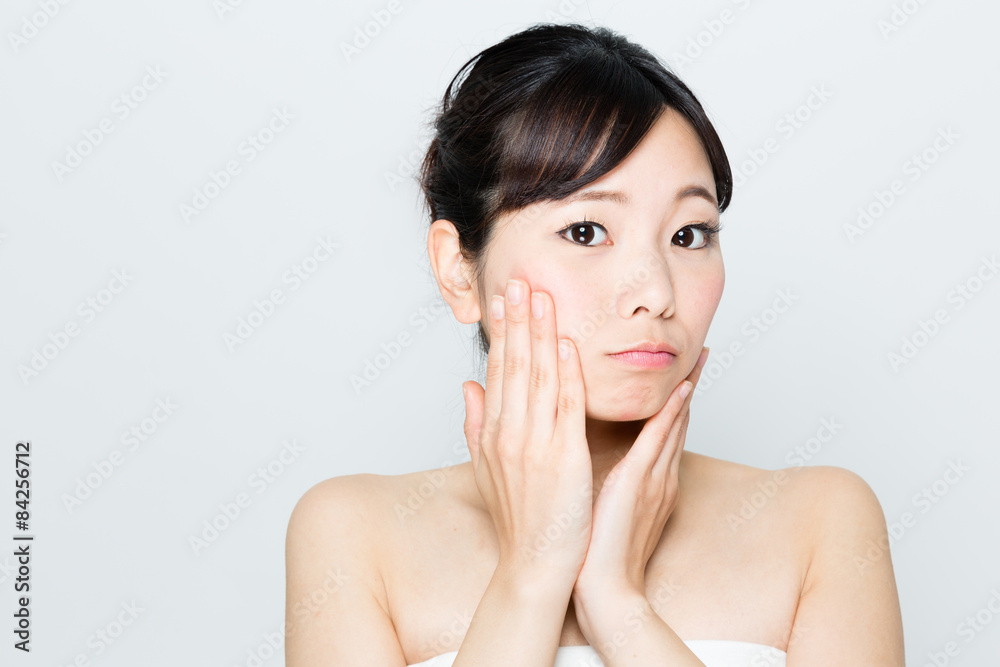 attractive asian woman skincare image