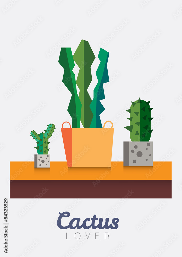 Cactus lover. flat design elements. vector illustration